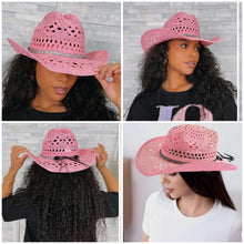 Load image into Gallery viewer, Cowgirl Hat W Rhinestones
