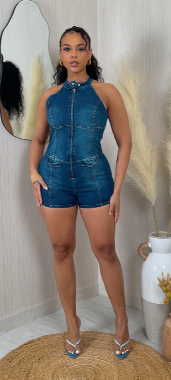 Denim Romper