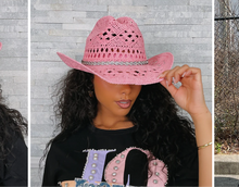 Load image into Gallery viewer, Cowgirl Hat W Rhinestones
