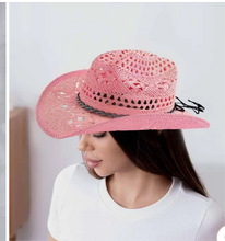 Load image into Gallery viewer, Cowgirl Hat W Rhinestones
